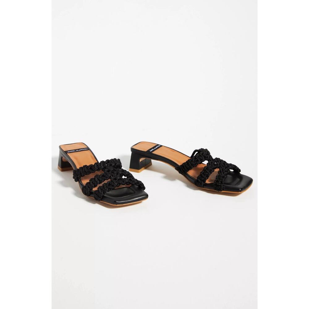 Anthropologie | NEW Angel Alarcon Woven Strappy Heels Sandal in Black 40